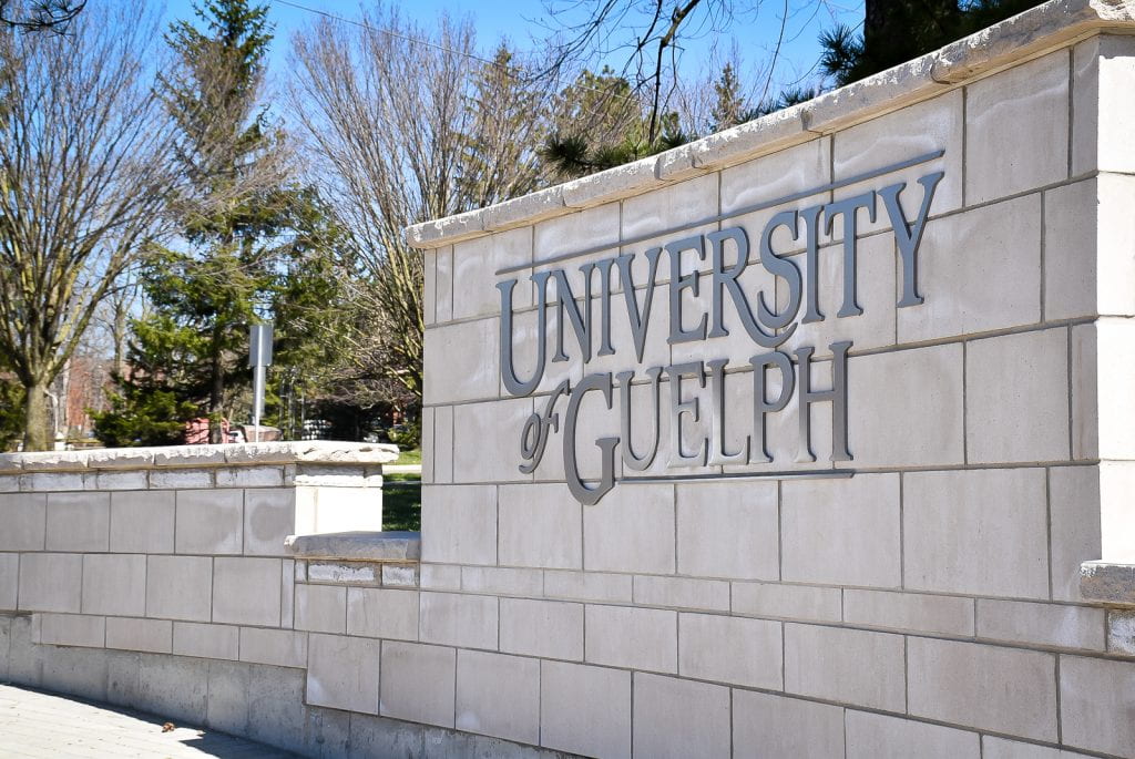 University of Guelph sign on campus 